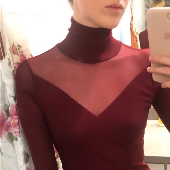 MESH RED TURTLE NECK | END OF SUNMER SALE - Picture 6 of 6